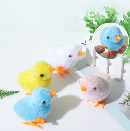 Picture of 5 Pcs Cute Cartoon Baby Chick Wind-Up Walking Toy Set – Clockwise Key Mechanical Moving Chicken for Kids - Multicolor