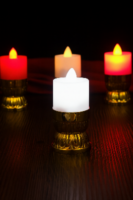 Picture of Premium Golden Base Flameless LED Candle Light Set with Warm Romantic Glow for Home Decoration & Special Occasions - Multicolor