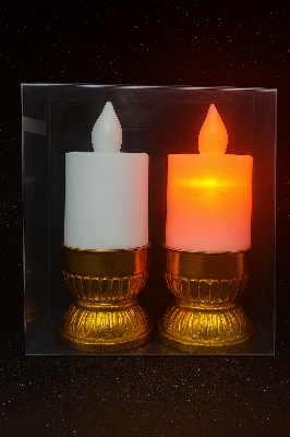 Picture of Premium Golden Base Flameless LED Candle Light Set with Warm Romantic Glow for Home Decoration & Special Occasions - Multicolor
