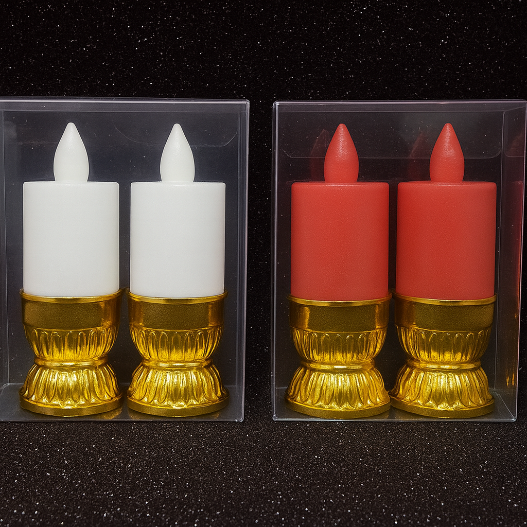 Picture of Premium Golden Base Flameless LED Candle Light Set with Warm Romantic Glow for Home Decoration & Special Occasions - Multicolor