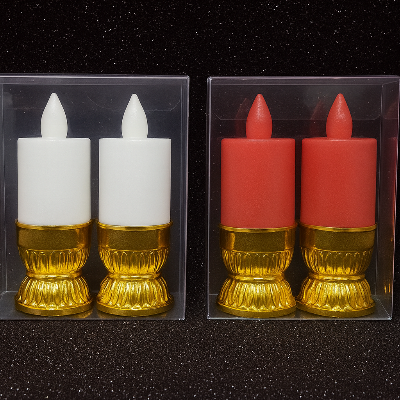 Picture of Premium Golden Base Flameless LED Candle Light Set with Warm Romantic Glow for Home Decoration & Special Occasions - Multicolor