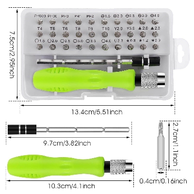 Picture of Multifunctional Portable 32 in 1 Precision Screwdriver Tool Set made of ABS Material - Multicolor