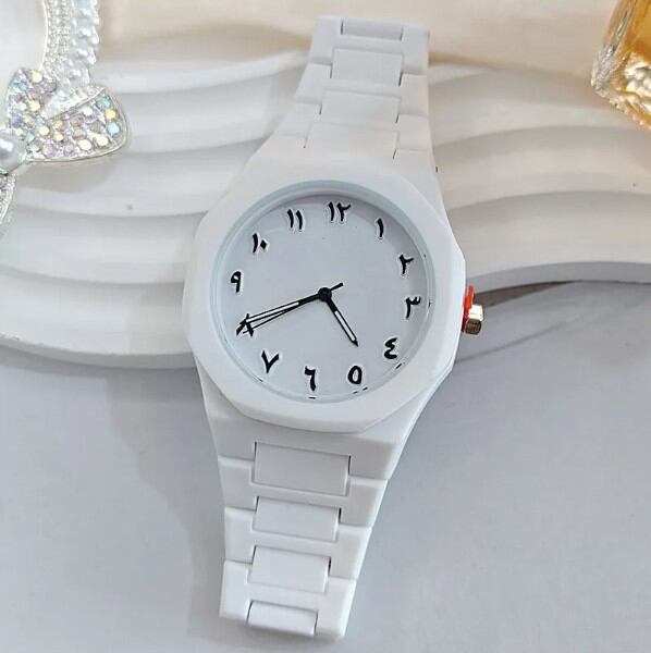 Picture of Arabic Aura Watch – Carbon Fiber Look Body with Sleek & Modern Design - White - White