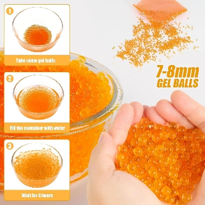 Picture of Gel Blaster Ammo Balls (7–8mm) – Safe Non-Toxic Water Gellets Refill Jar (1 Jar) - Orange