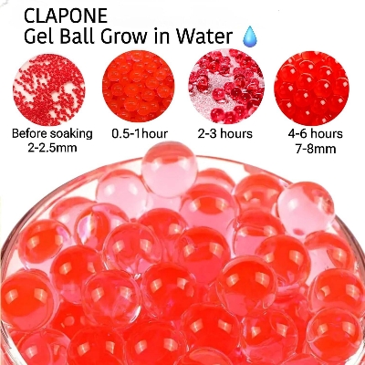 Picture of Gel Blaster Gel Balls (7–8mm) – Super Absorbent Non-Toxic Gellets Refill Jar (30K Pack) - Red