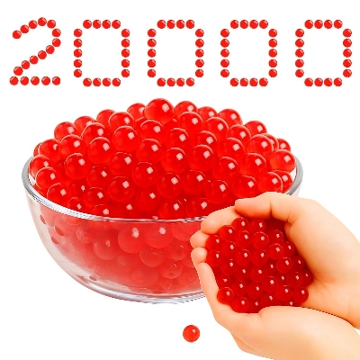 Picture of Gel Blaster Gel Balls (7–8mm) – Super Absorbent Non-Toxic Gellets Refill Jar (30K Pack) - Red