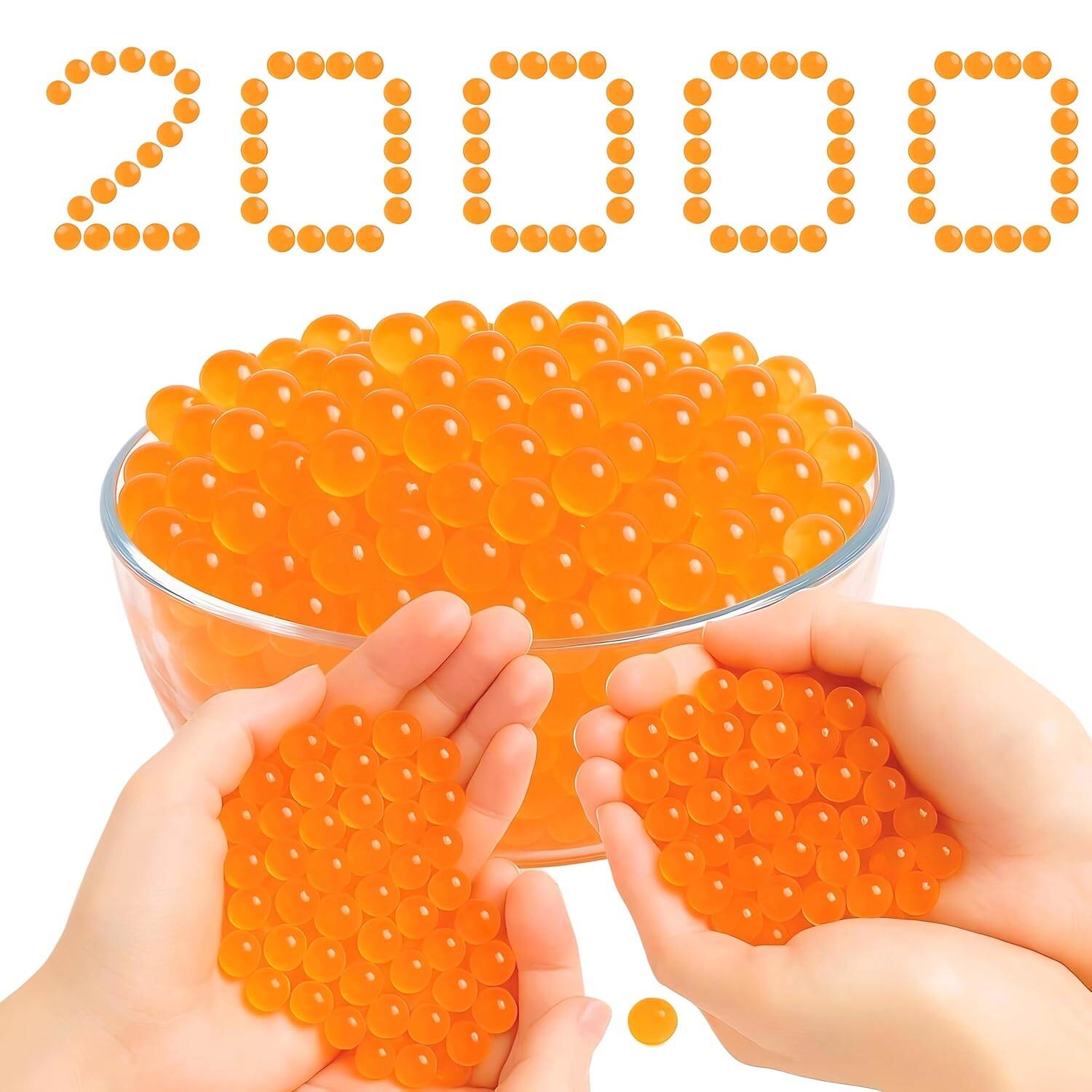 Picture of Blaster Gel Ammo Balls (7–8mm) – Safe Non-Toxic Water Gellets Jar (20,000 PCS) - Orange