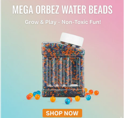 Picture of Water Grow Gel Beads for Blaster (7–8mm) – Eco-Friendly Gellets Refill Jar (20K Pack) - Multicolor