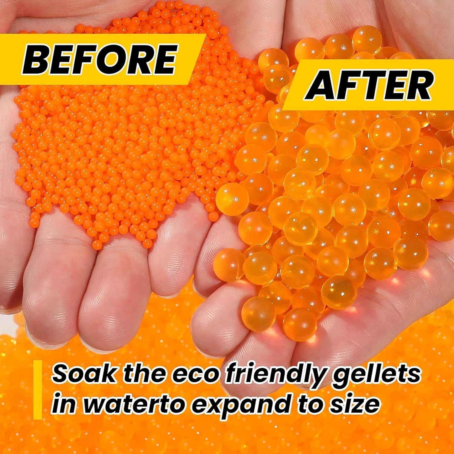 Picture of Gel Beads for Blaster (7–8mm) – Premium Non-Toxic Gellets Refill Jar (20K, 1 Jar Pack) - Orange