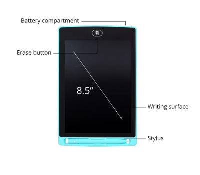 Picture of Premium 8.5 Inch LCD Writing Tablet – Portable Digital Drawing Pad | Reusable E-Writer | Paperless Writing & Doodle Board for Kids - Black