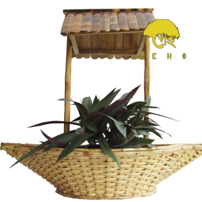 Picture of Boathouse Bamboo & Cane Planter-Neutral