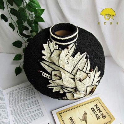 Picture of Handcrafted Large Matka Jute Vase-Multicolor