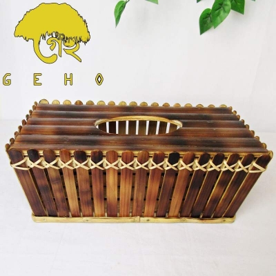 Picture of Bamboo Made Tissue Storage Box-Multicolor