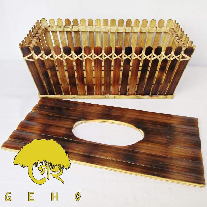 Picture of Bamboo Made Tissue Storage Box-Multicolor