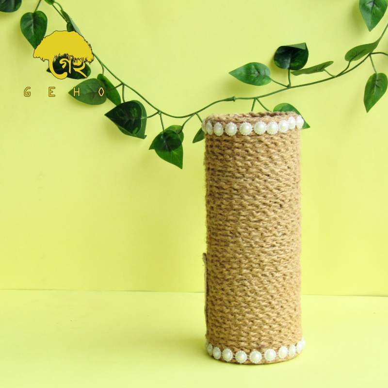 Picture of Handcrafted Cylindrical Jute Vase-Multicolor