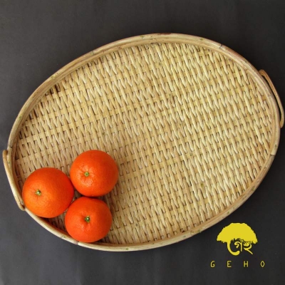 Picture of Bamboo Made Oval Tray-Multicolor