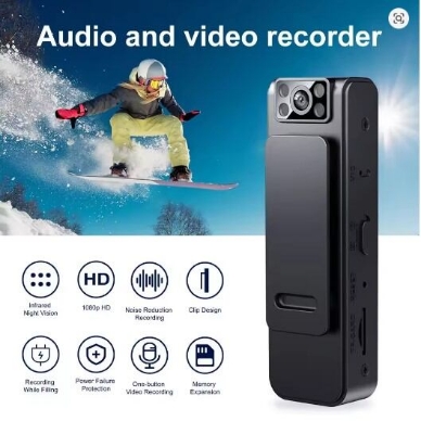 Picture of Body Cam A19 Mini Camera HD 1080P Wearable era Night Vision Voice Video Recorder Bike Bicycle Sport Dv Small Action Cam - Black