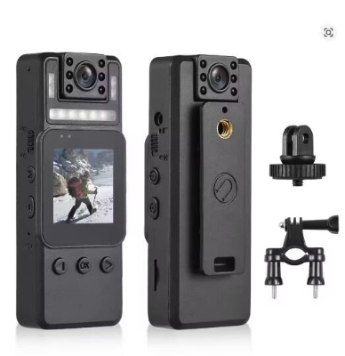 Picture of 4K Body Camera w/ Audio /Video Recording Wearable Body Cam WiFi Camera Camcorder with 180° Rotatable Lens Night Vision Lights - Black