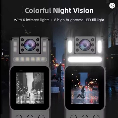 Picture of 4K Body Camera w/ Audio /Video Recording Wearable Body Cam WiFi Camera Camcorder with 180° Rotatable Lens Night Vision Lights - Black