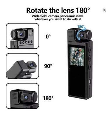 Picture of 4K HD Motion Detection and Night Vision Sports Camera Portable Mini Video Recorder with WiFi 64G Memory Loop Recording Waterproof Clip-On - Black
