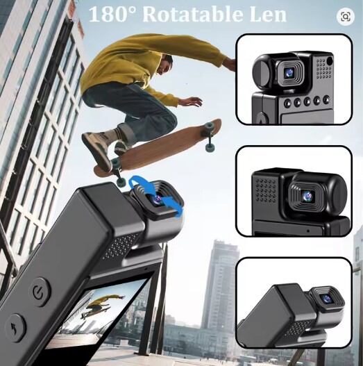 Picture of 4K HD Motion Detection and Night Vision Sports Camera Portable Mini Video Recorder with WiFi 64G Memory Loop Recording Waterproof Clip-On - Black