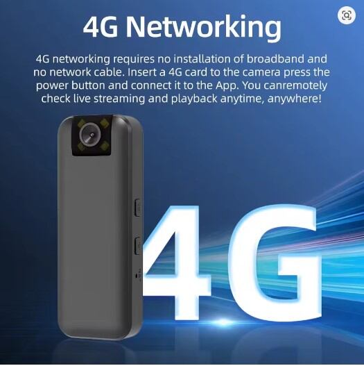 Picture of 2MP 4G Mini Wireless Camera High Definition Phone Remote Video Recorder Worn Police Small Body Camera Night Vision best camera - Black