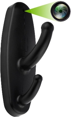 Picture of Camera HD 1080P Camera Clothes Coat Hook Video Recorder with Motion Detection Clothes Rack for Home/Office Security with battary backup - Black
