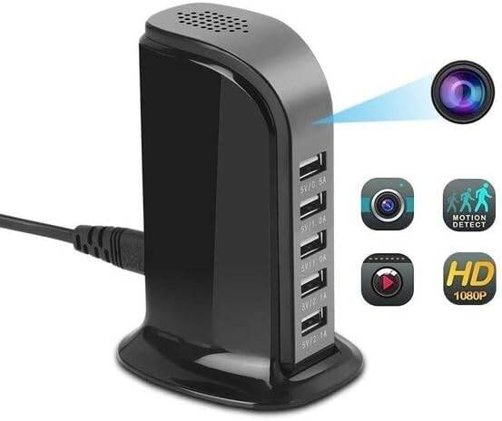 Picture of IP Wifi Camera Charger 5 Ports USB Ultra HD 4K HD Multi Port USB Hub - Black
