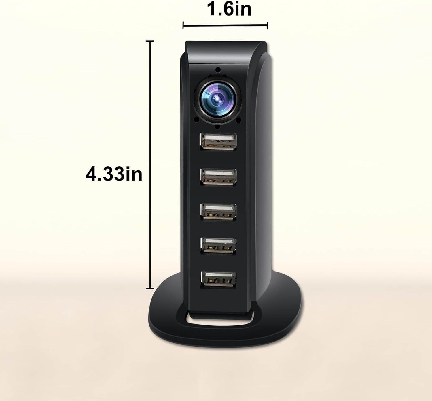 Picture of IP Wifi Camera Charger 5 Ports USB Ultra HD 4K HD Multi Port USB Hub - Black