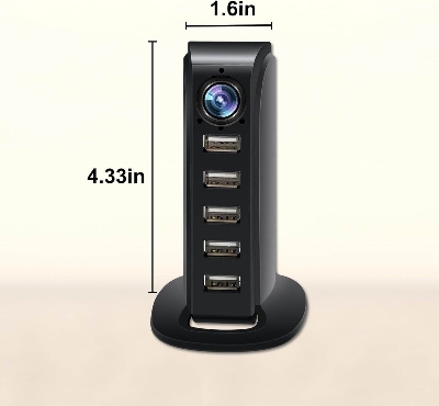 Picture of IP Wifi Camera Charger 5 Ports USB Ultra HD 4K HD Multi Port USB Hub - Black