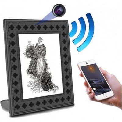 Picture of WiFi Photo Frame 1080P Full HD WiFi Camera_ Real Time View_for Home Office Security Camera_ Nanny Camera with Battery backup - Black
