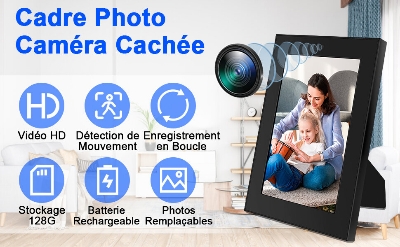 Picture of WiFi Photo Frame 1080P Full HD WiFi Camera_ Real Time View_for Home Office Security Camera_ Nanny Camera with Battery backup - Black