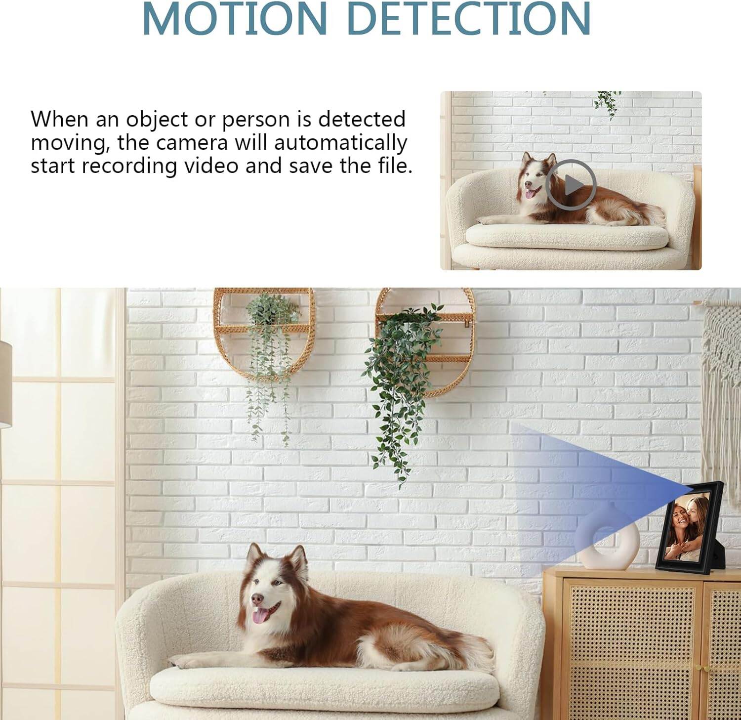 Picture of WiFi Photo Frame 1080P Full HD WiFi Camera_ Real Time View_for Home Office Security Camera_ Nanny Camera with Battery backup - Black