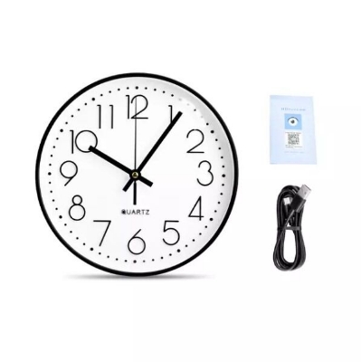 Picture of HD 1080P 4K Wall Clock IP Wifi Camera with battery backup - White