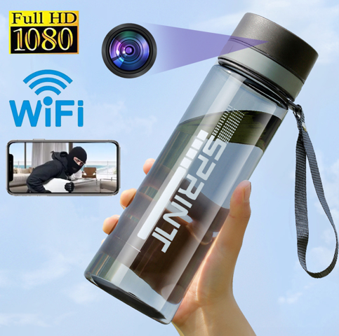 Picture of HD PLUS 1080P HD Water Bottle WiFi Camera Portable Wireless Recording Device with Battery Backup and Remote Viewing - Black