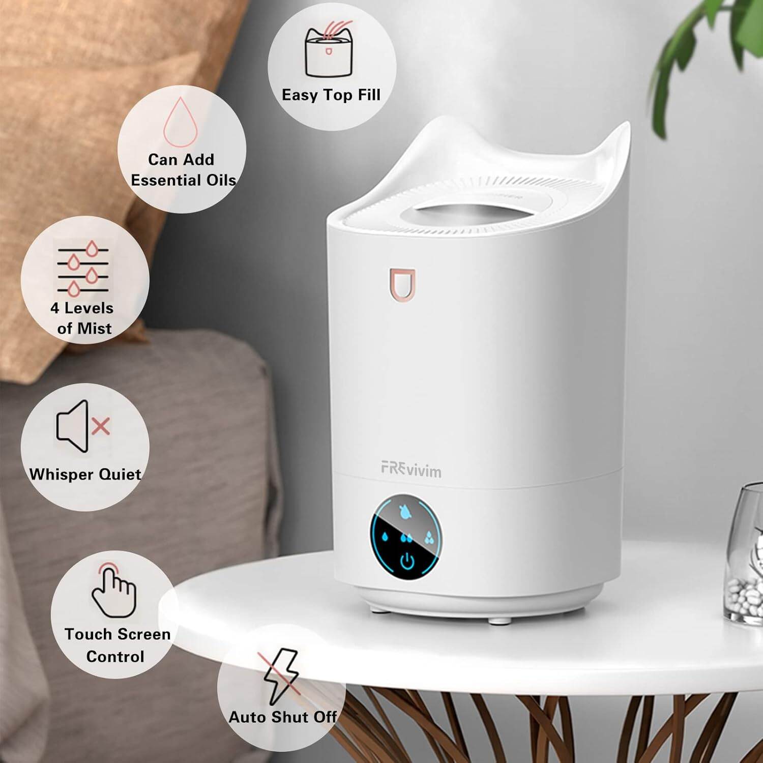 Picture of 4100ML Air Humidifier Touch Screen Aroma Diffuser Large Aromatherapy Scent Humidifier Diffusers Diffusers For Home OFFIC 