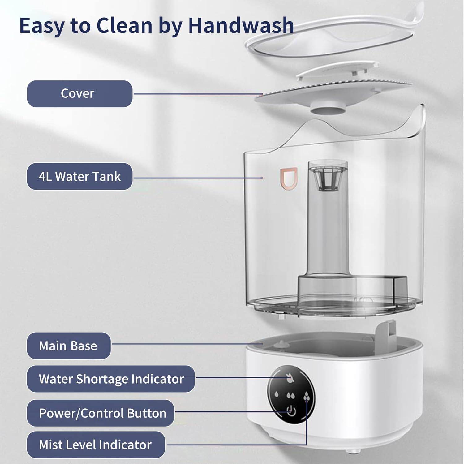 Picture of 4100ML Air Humidifier Touch Screen Aroma Diffuser Large Aromatherapy Scent Humidifier Diffusers Diffusers For Home OFFIC 