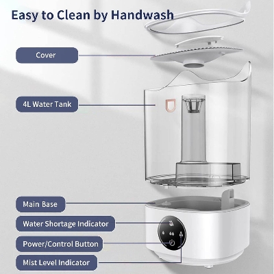 Picture of 4100ML Air Humidifier Touch Screen Aroma Diffuser Large Aromatherapy Scent Humidifier Diffusers Diffusers For Home OFFIC 