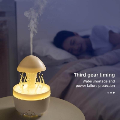 Picture of Rain Drop Humidifiers for Bedroom_ Cute Jellyfish Cloud Rain Humidifier with Remote_ 300ml Cloud Humidifier Rain Drop_ Cool mist humidifier