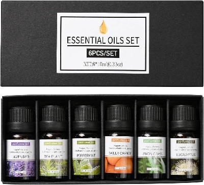 Picture of Essential Oils_ Water Soluble Essential Oils Set for Humidifier_ Diffusers and Home Premium Aromatherapy Oil Gift 6x10ML (Lavender_ Tea Plant_ Peppermint_ Sweet Orange_ Lemon Grass_ Eucalyptus) - Multicolor