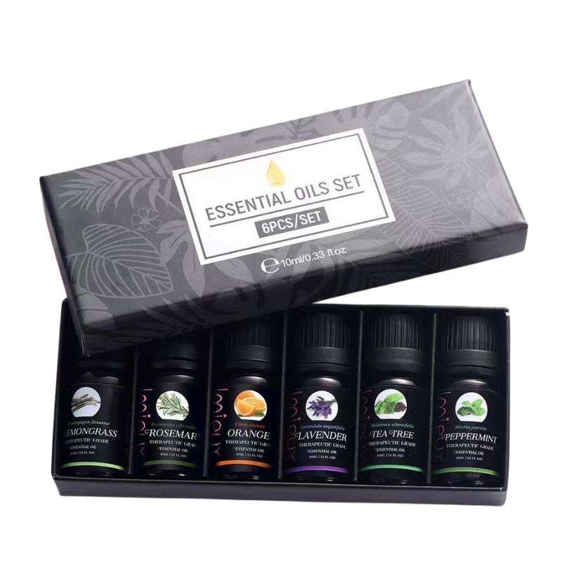 Picture of Essential Oils_ Water Soluble Essential Oils Set for Humidifier_ Diffusers and Home Premium Aromatherapy Oil Gift 6x10ML (Lavender_ Tea Plant_ Peppermint_ Sweet Orange_ Lemon Grass_ Eucalyptus) - Multicolor