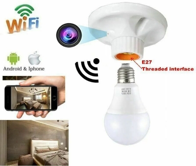 Picture of 1080P HD WIFI IP Lamp Holder Type Security Camera Support APP Remote Viewing camera - White (64GB)