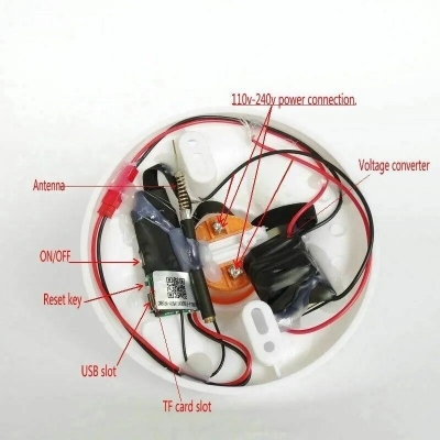 Picture of 1080P HD WIFI IP Lamp Holder Type Security Camera Support APP Remote Viewing camera - White (64GB)