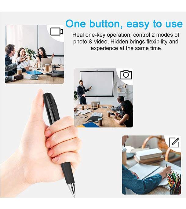 Picture of W8 Pen Camera 1080P Pocket Video Recorder Security Mini Body HD DVR cam - Black