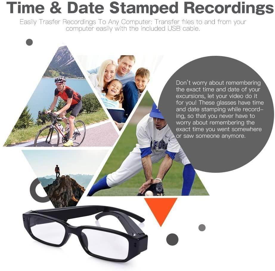 Picture of Camera Glasses HD 1080P Video Sunglasses Sports Glasses Outdoor Cycling - Black (64GB)