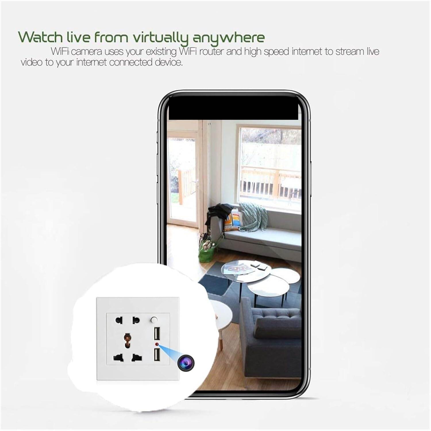 Picture of WiFi Mini Socket Camera WiFi Socket ip Camera Camera - White