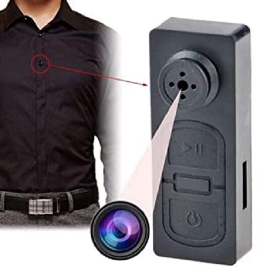 Picture of Button Camera Mini HD Audio and Video Recorder 720p Cam in Button Shape Button Cameras with SD Card Slot Support - Black
