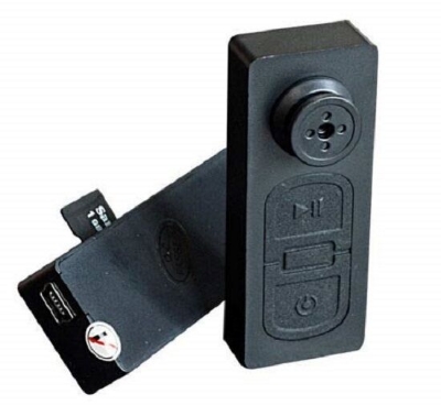 Picture of Button Camera Mini HD Audio and Video Recorder 720p Cam in Button Shape Button Cameras with SD Card Slot Support - Black