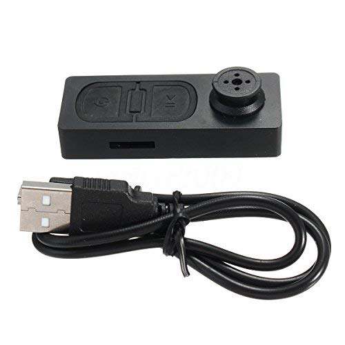 Picture of Button Camera Mini HD Audio and Video Recorder 720p Cam in Button Shape Button Cameras with SD Card Slot Support - Black