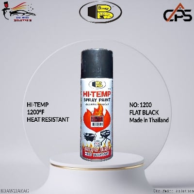 Picture of BOSNY Hi-Heat Resistant 1200°F Aerosol Spray Paint (400 ml, Flat Black), Bosny spray paint, Bosny matte black, Spray paint, Paint, Bosny Black